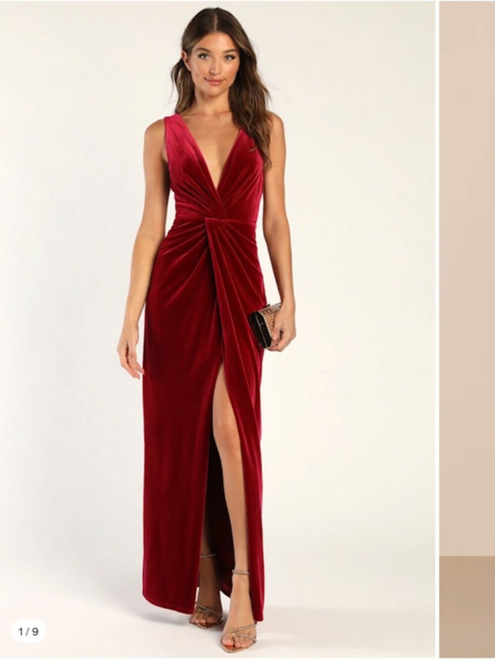 Lulus Velvet Maxi Dress, XS, NWT